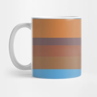 A fascinating harmony of Faded Blue, Dirt, Dark Taupe, Earth and Dull Orange stripes. Mug